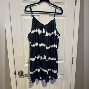 SHEIN Curve Romper navy blue and white